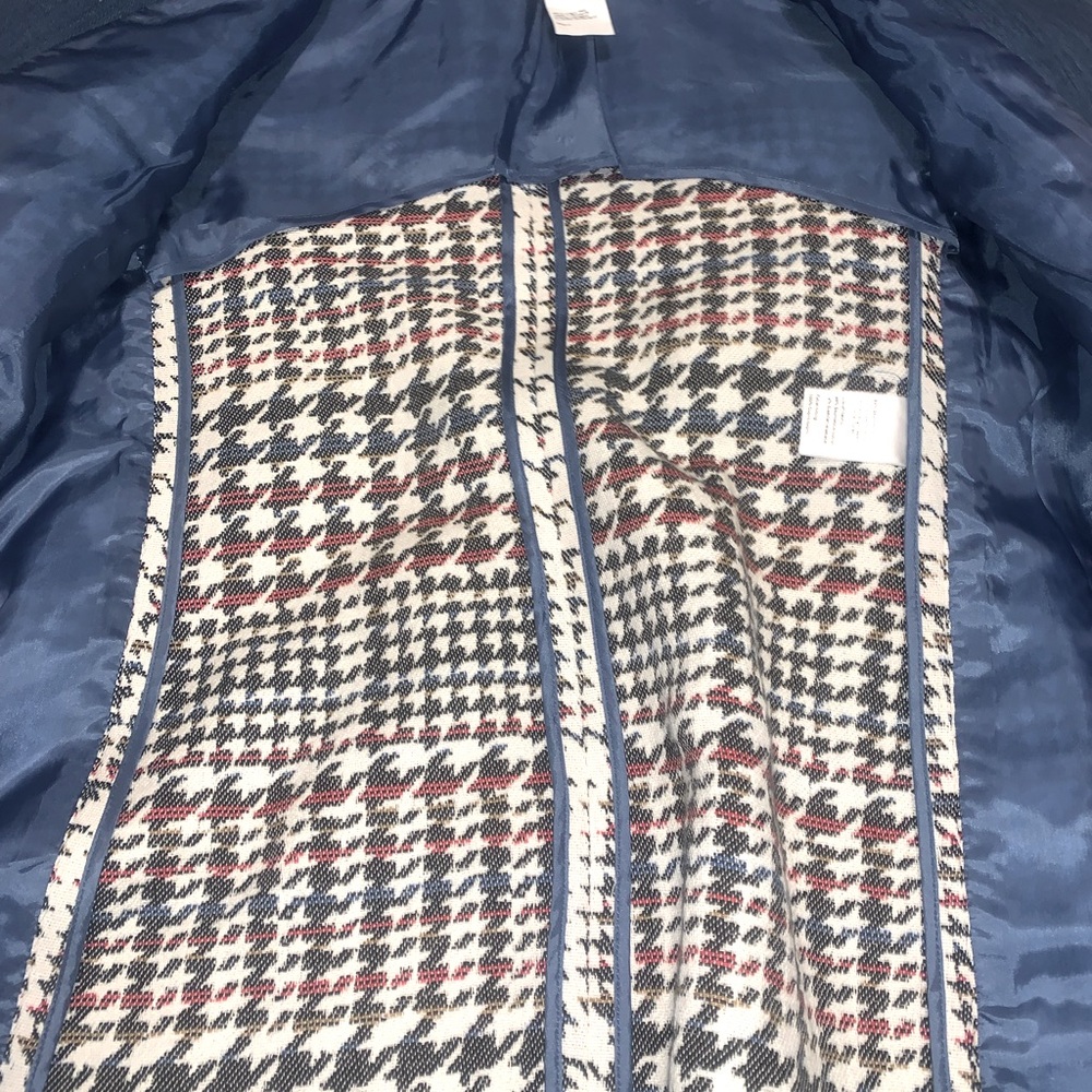 Akris Punto denim trim houndstooth Jacquard collarless Jacket 8 - Picture 10 of 11